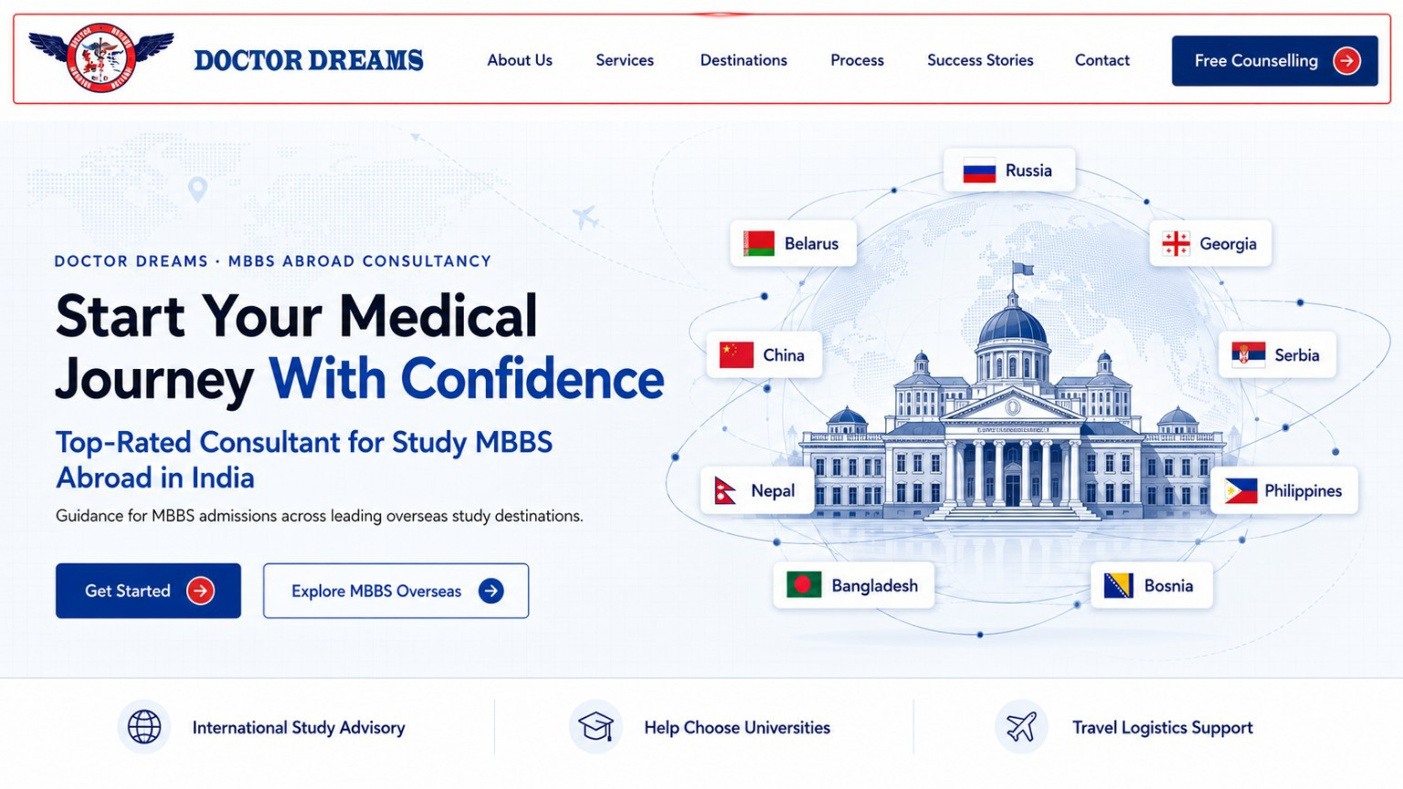 Doctor Dreams desktop landing page